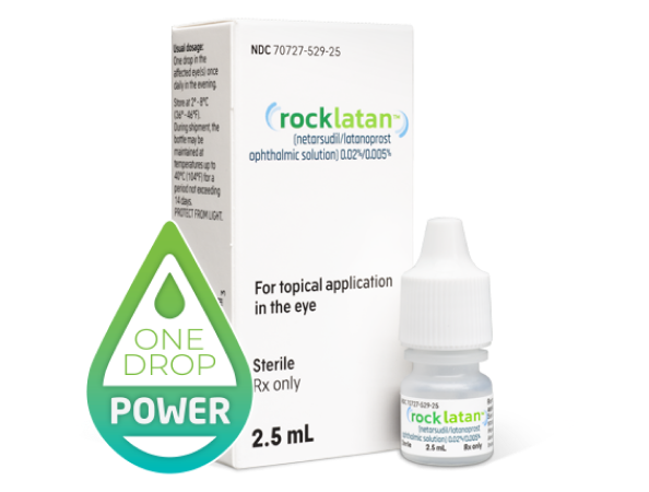 Rocklatan box and eye dropper with one drop power graphic.